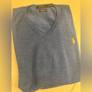 Ralph Lauren Men's V-Neck Sweater in Blue